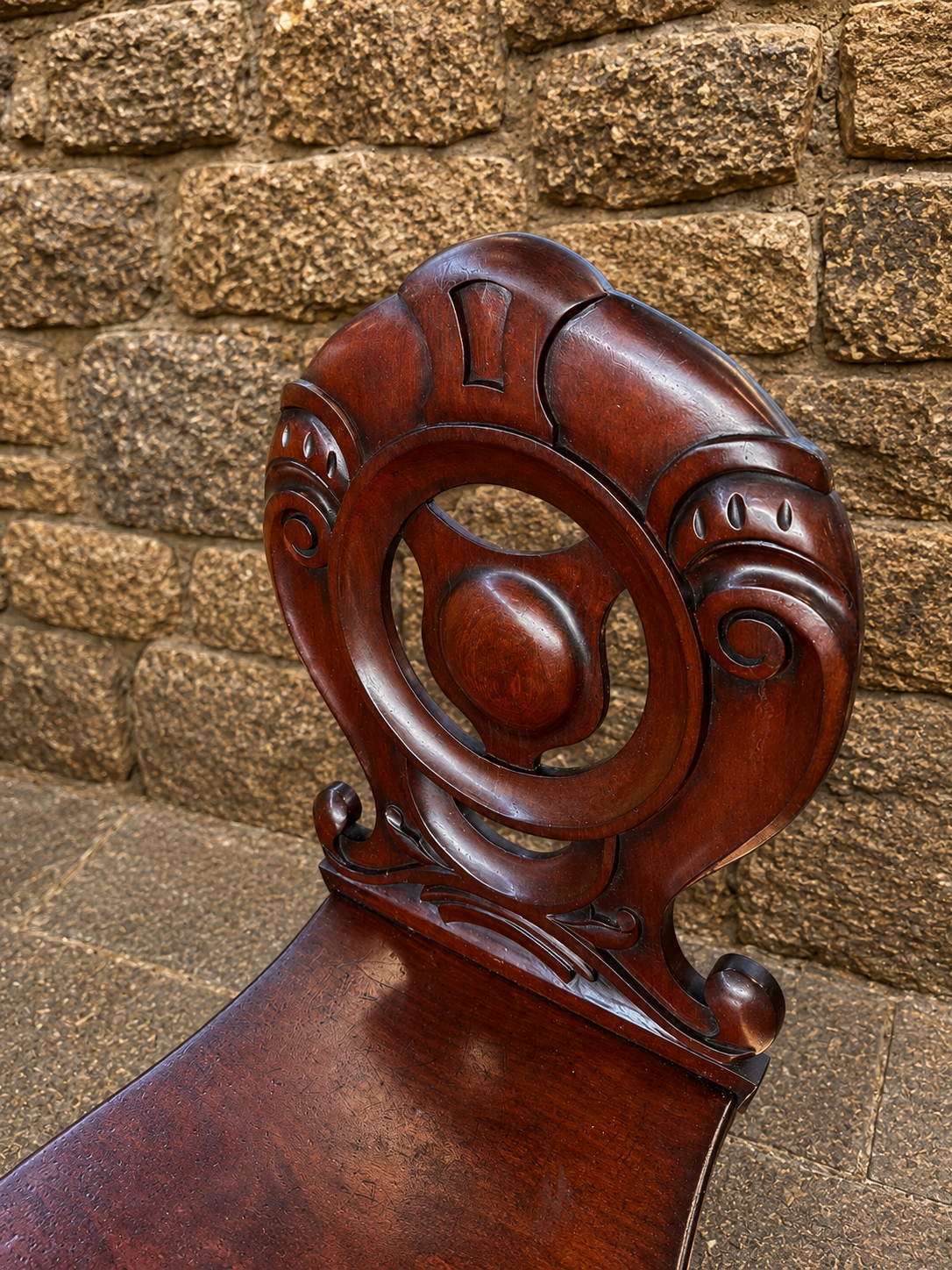 Antique Victorian Mahogany Hall Chair c1860