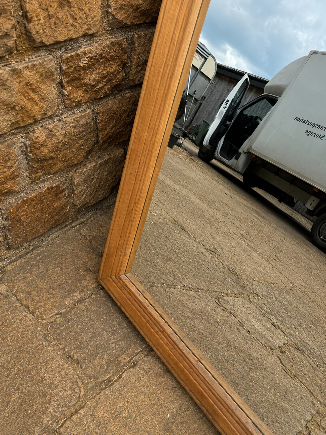 Antique Victorian Pine Overmantel Wall Mirror