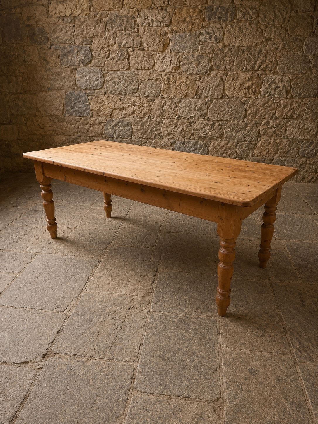 Antique Victorian Farmhouse Pine Dining Table | Large Rustic 6 Seater Kitchen Table | Circa 1880–1900