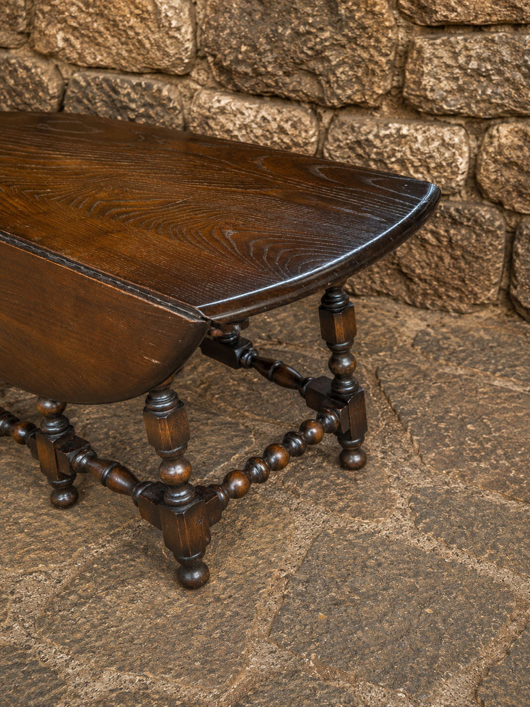 Vintage Jacobean Revival Oak Gateleg Coffee Table