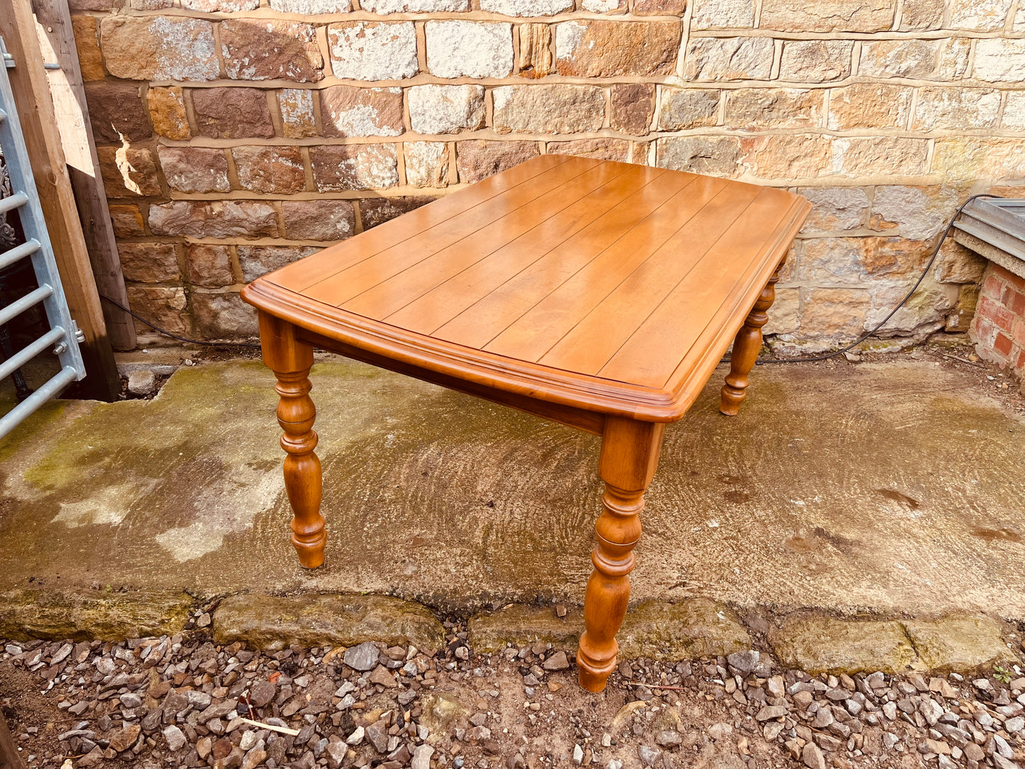 Vintage Farmhouse Dining Table with Turned Legs