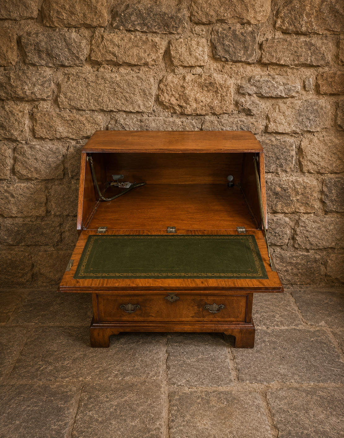 Georgian Style Mahogany Media Bureau | Vintage Flame Mahogany TV Cabinet | Traditional Entertainment Cabinet | Fall Front Media Unit
