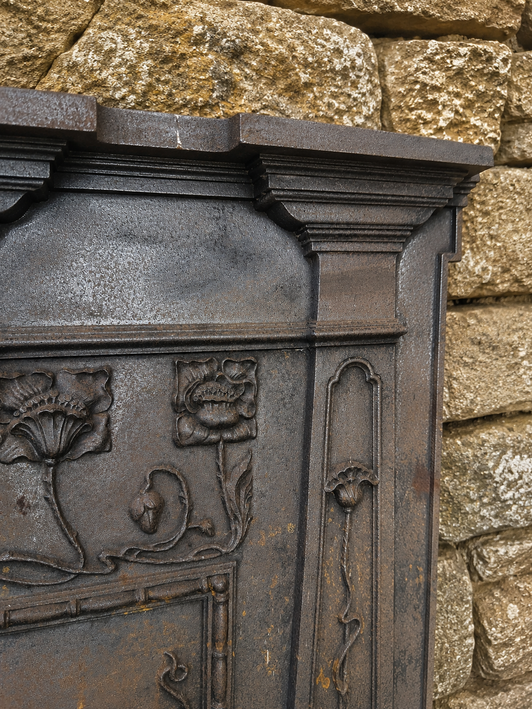 Antique Art Nouveau Cast Iron Fireplace Surround c1900