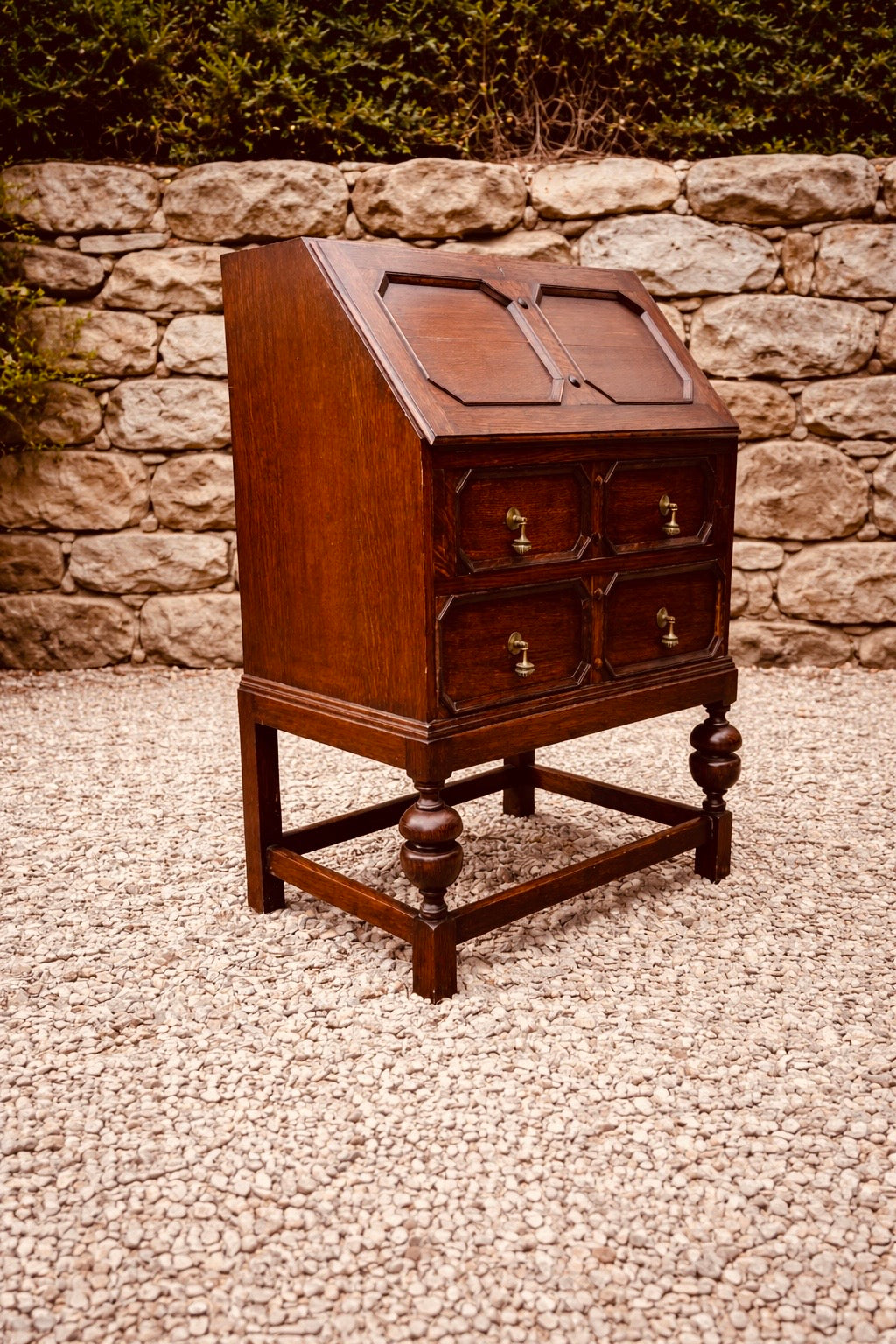 Early 20th Century Oak Bureau Desk, Vintage Writing Bureau with Fall Front, Antique Style Secretary Desk, Period Oak Home Office Desk