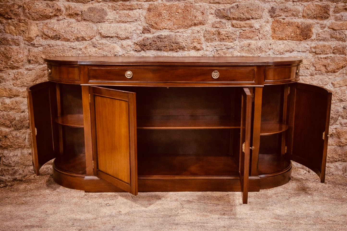 Georgian Style Mahogany Bow Front Sideboard c.1920