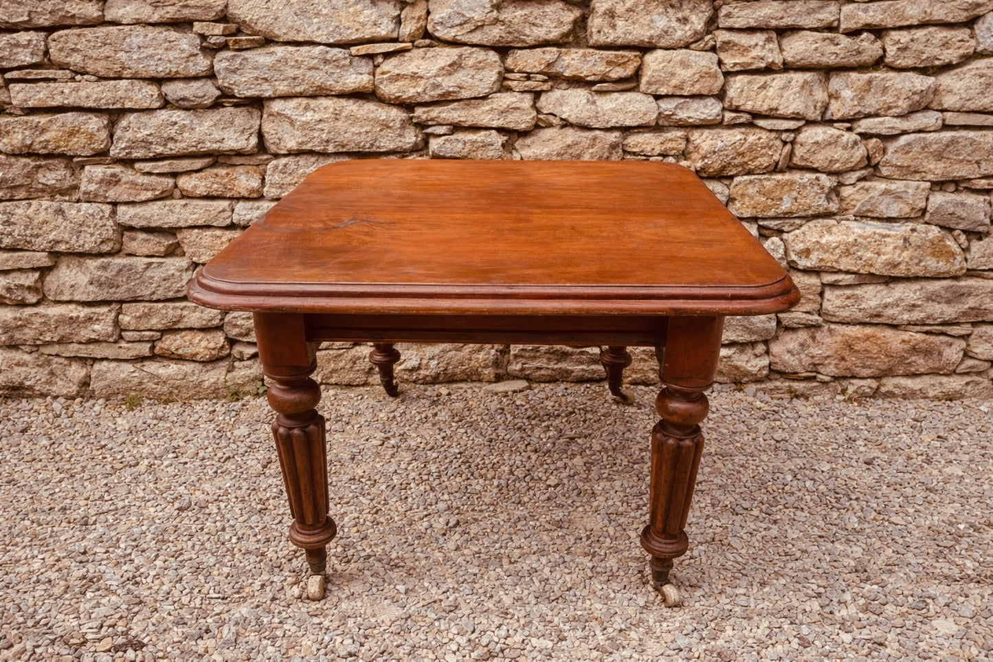 Antique Victorian Oak Dining Table – Early 20th Century Turned Leg Farmhouse Table