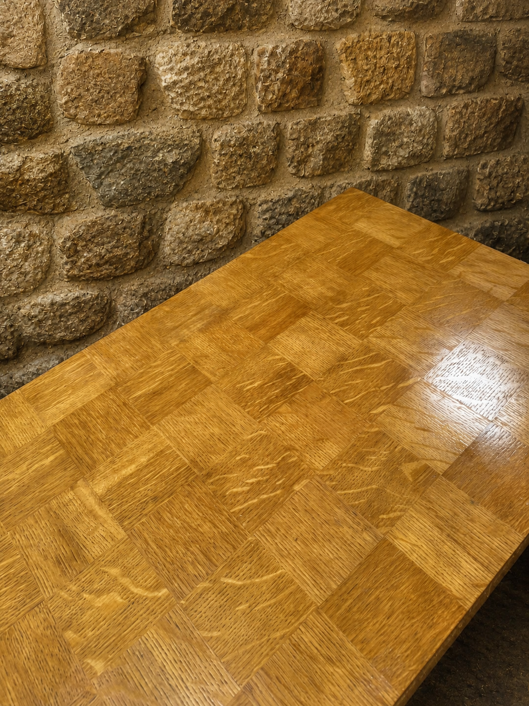Vintage Oak Parquet Top Coffee Table