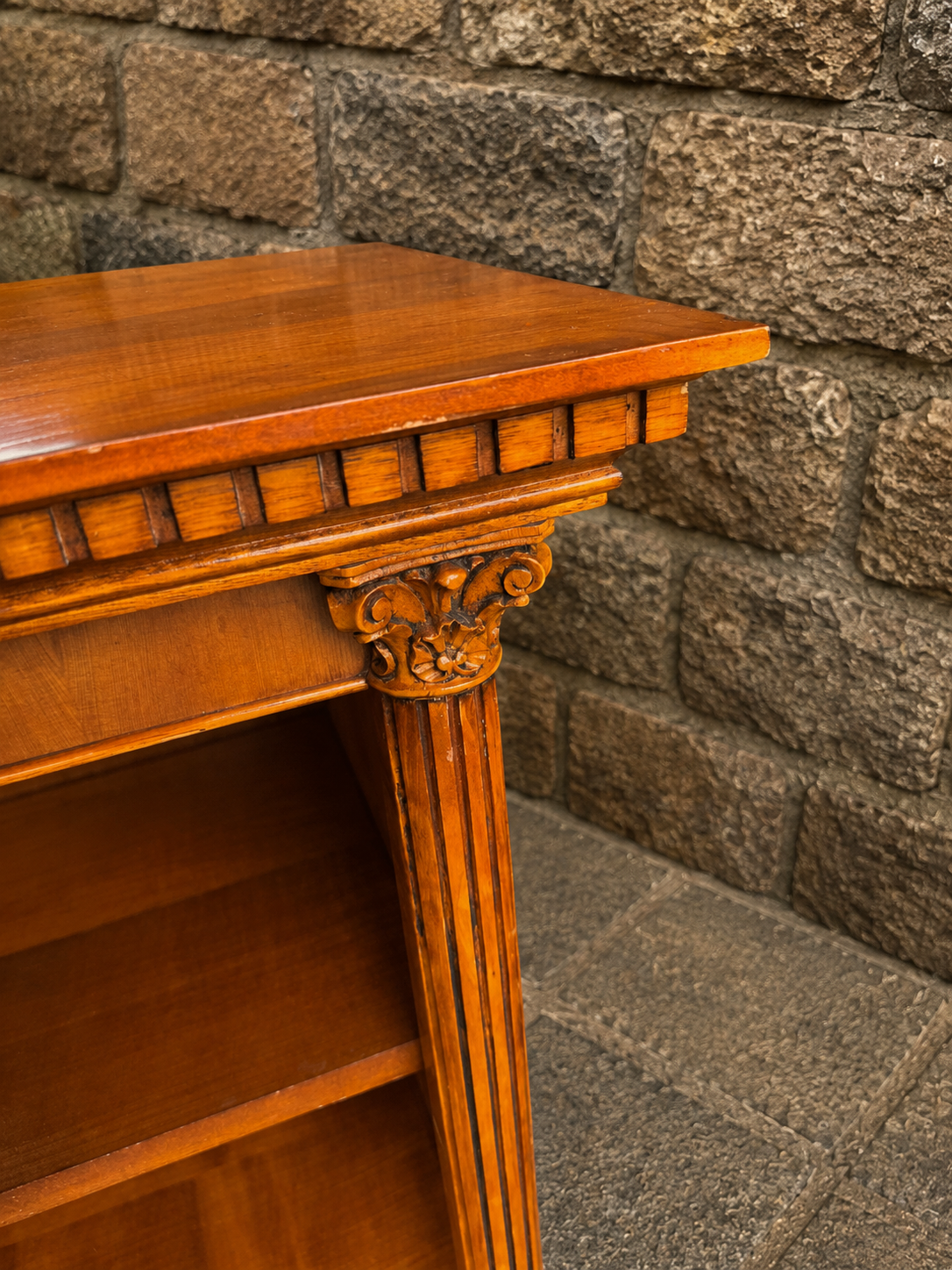 Vintage Georgian Style Mahogany Open Bookcase