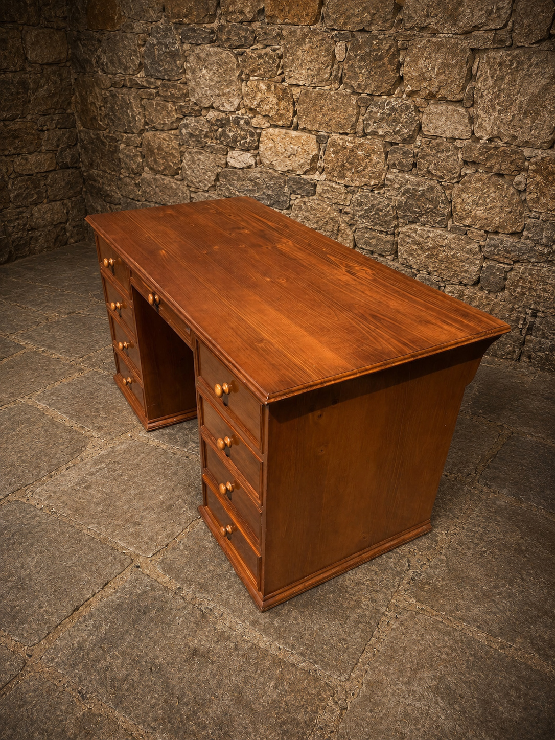 Traditional Georgian Style Twin Pedestal Desk