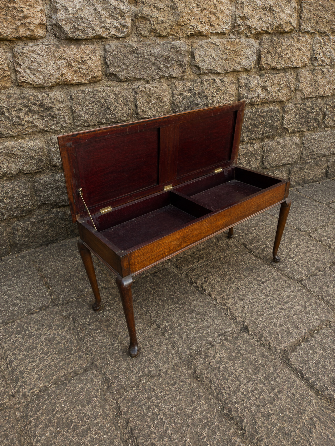 Antique Edwardian Mahogany Window Seat c1910