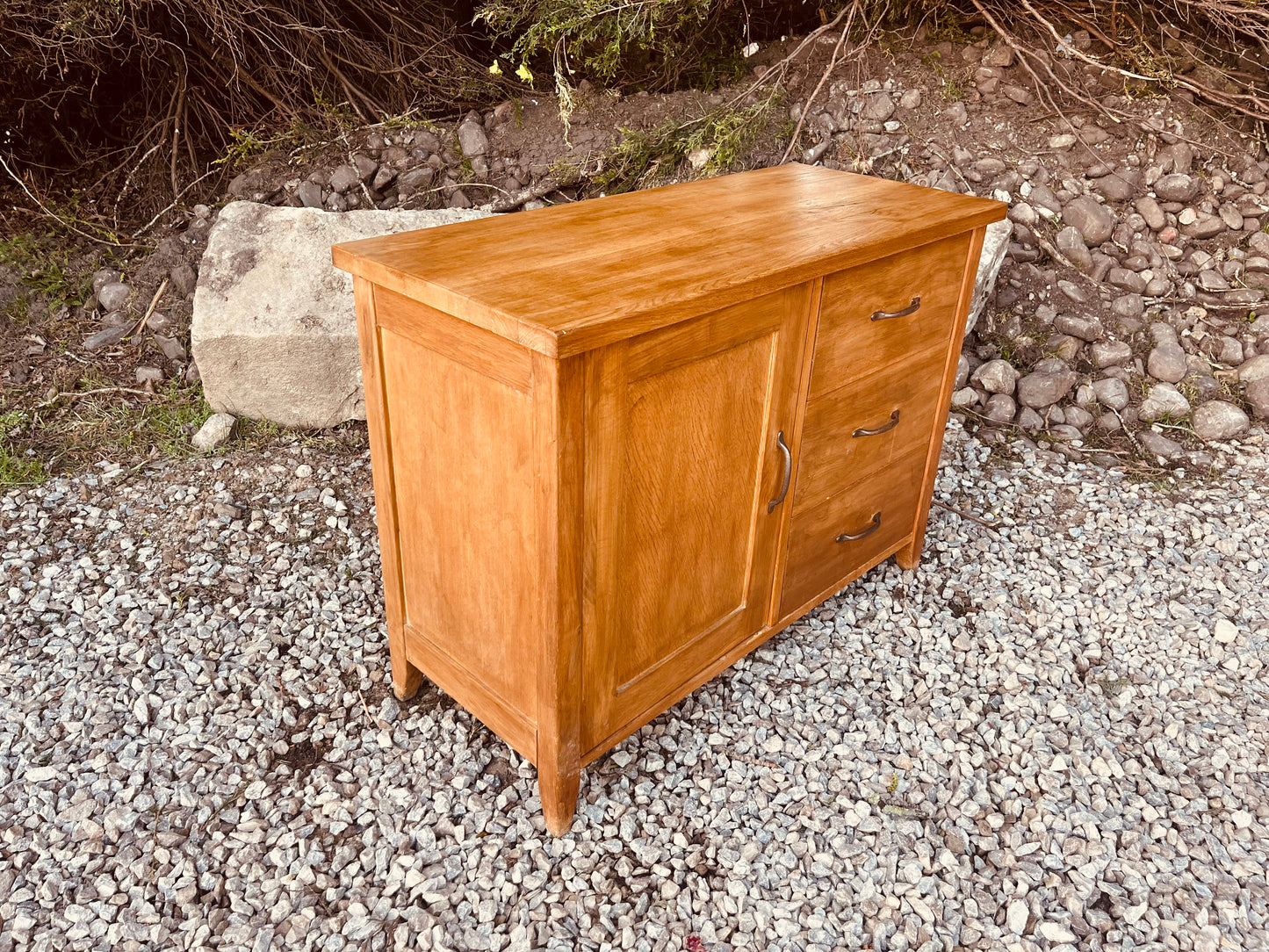 Solid Oak Sideboard with Drawers and Cupboard Storage