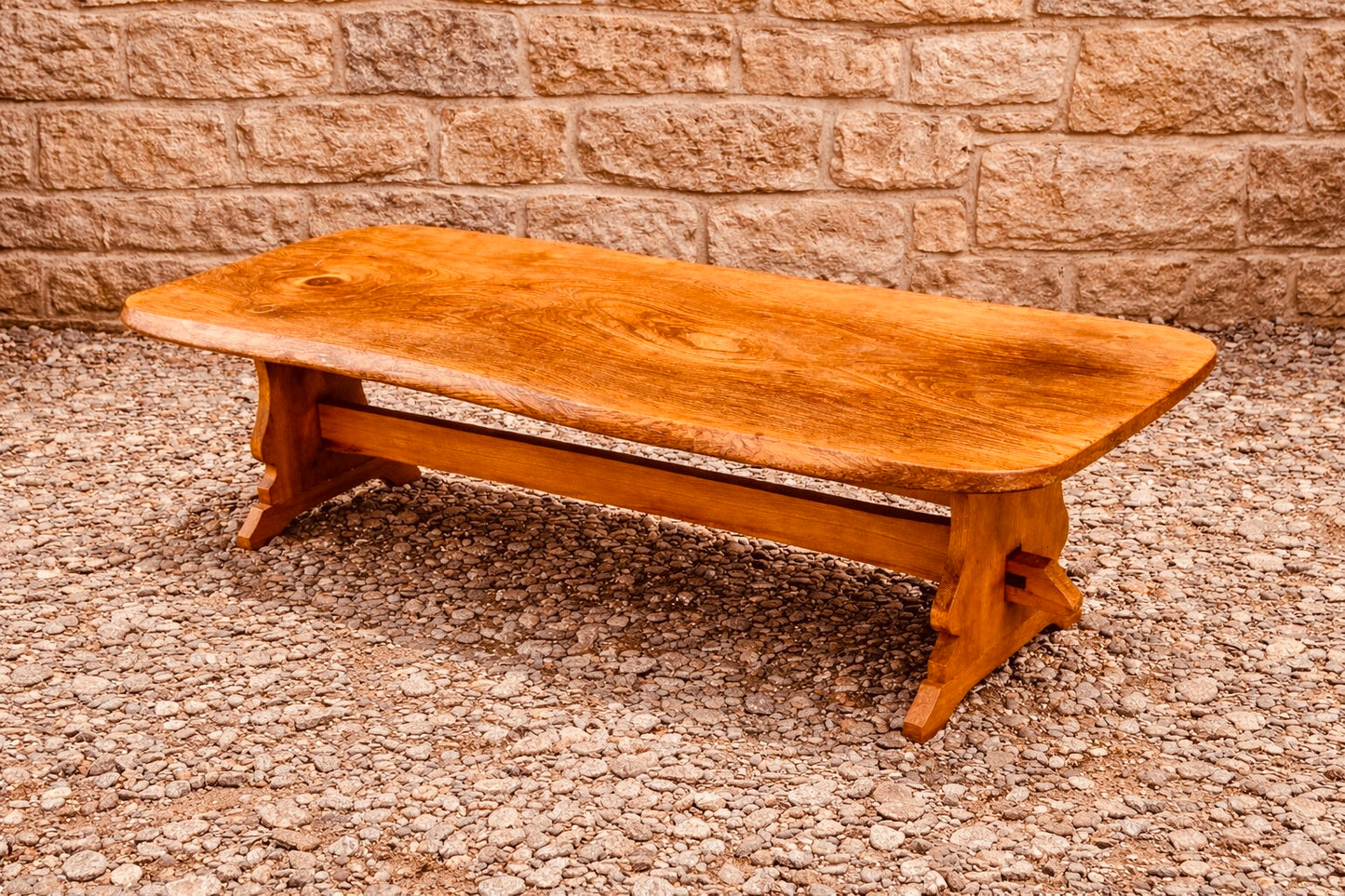 Rustic Solid Wood Coffee Table – Live Edge Style Farmhouse Design