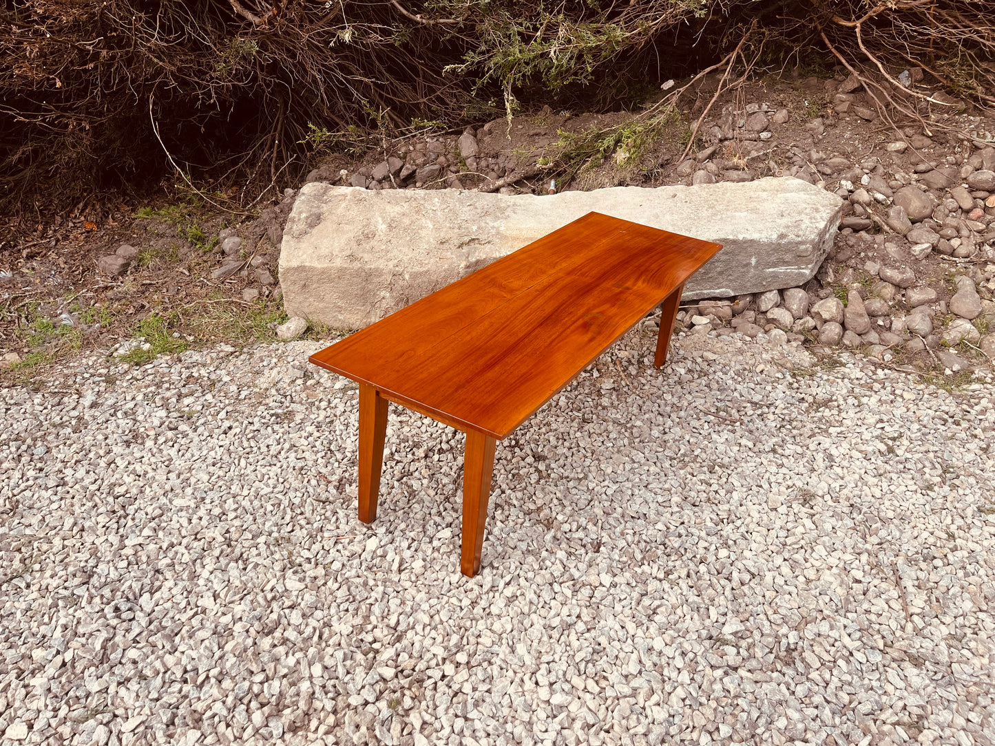 Mid Century Teak Console Table – Scandinavian Style Slim Hallway Table