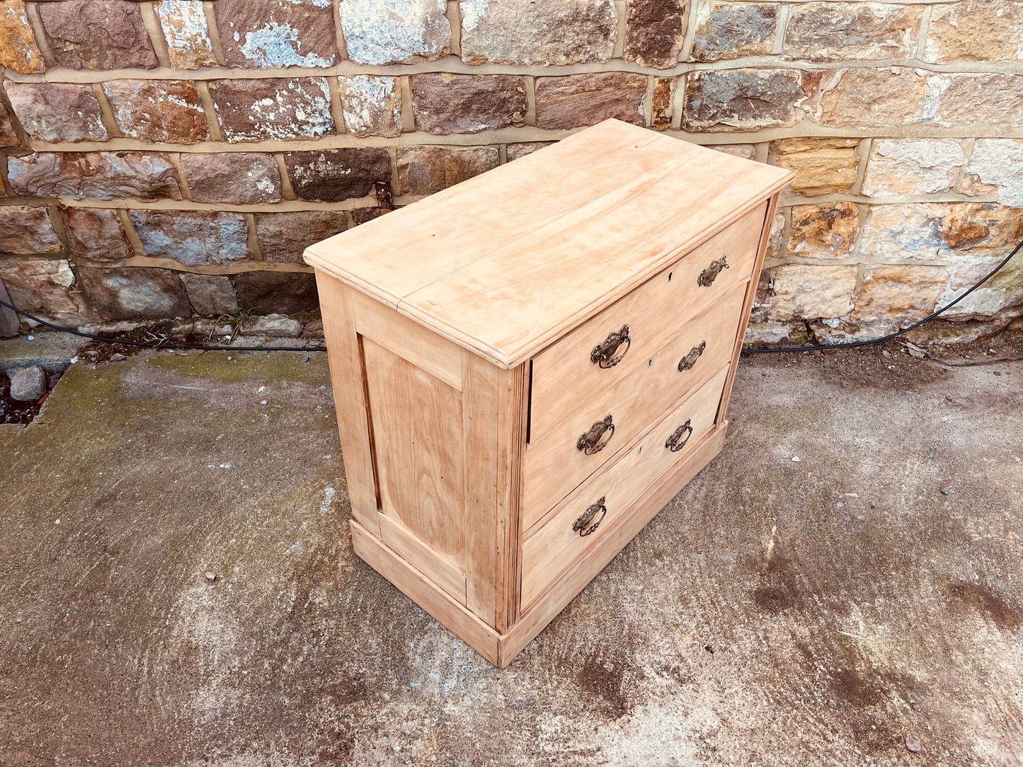Stripped Pine Chest of Drawers – Solid Wood Vintage Storage