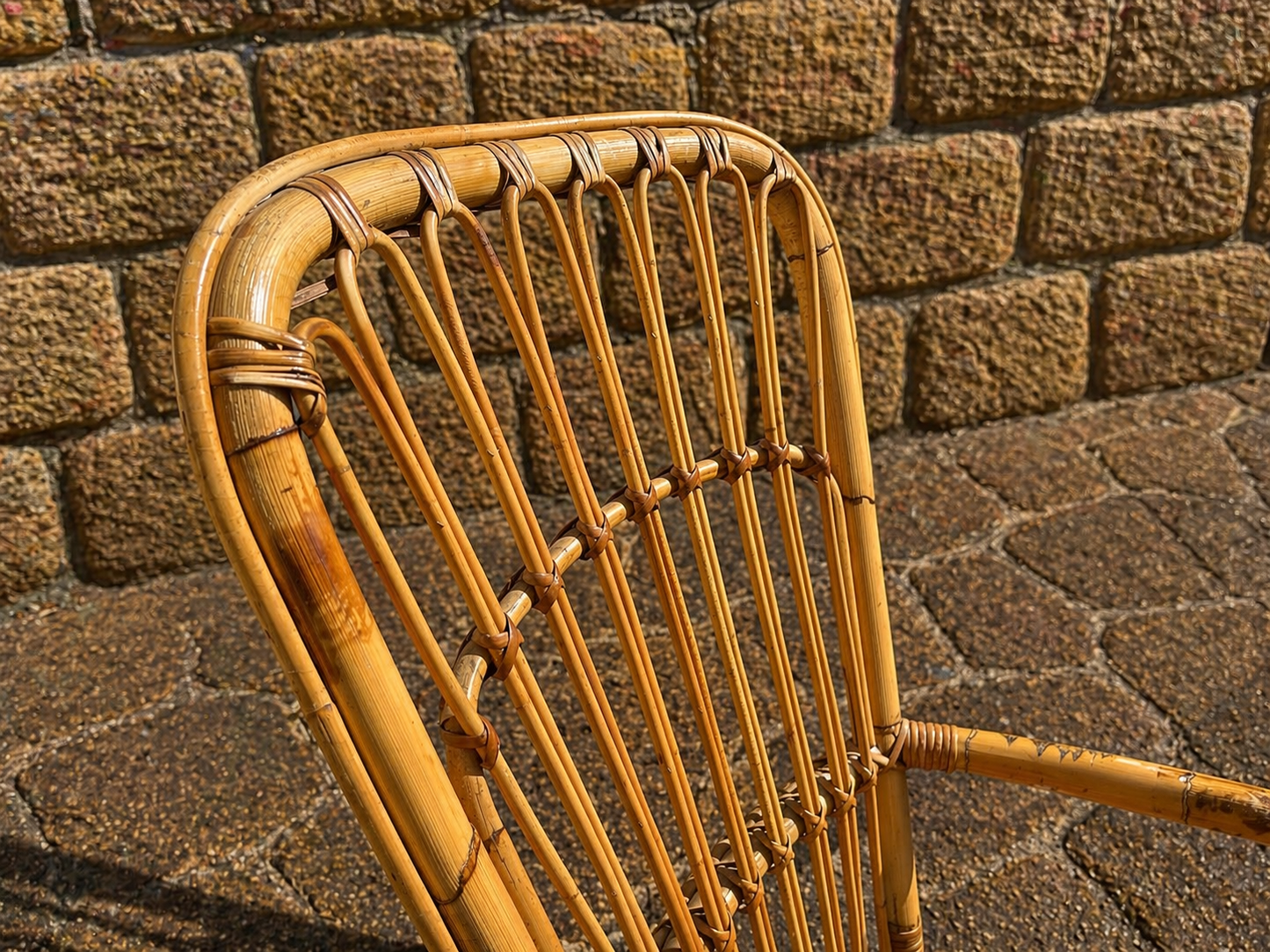Vintage Bamboo Children’s Rocking Chair c.1950s–1970s