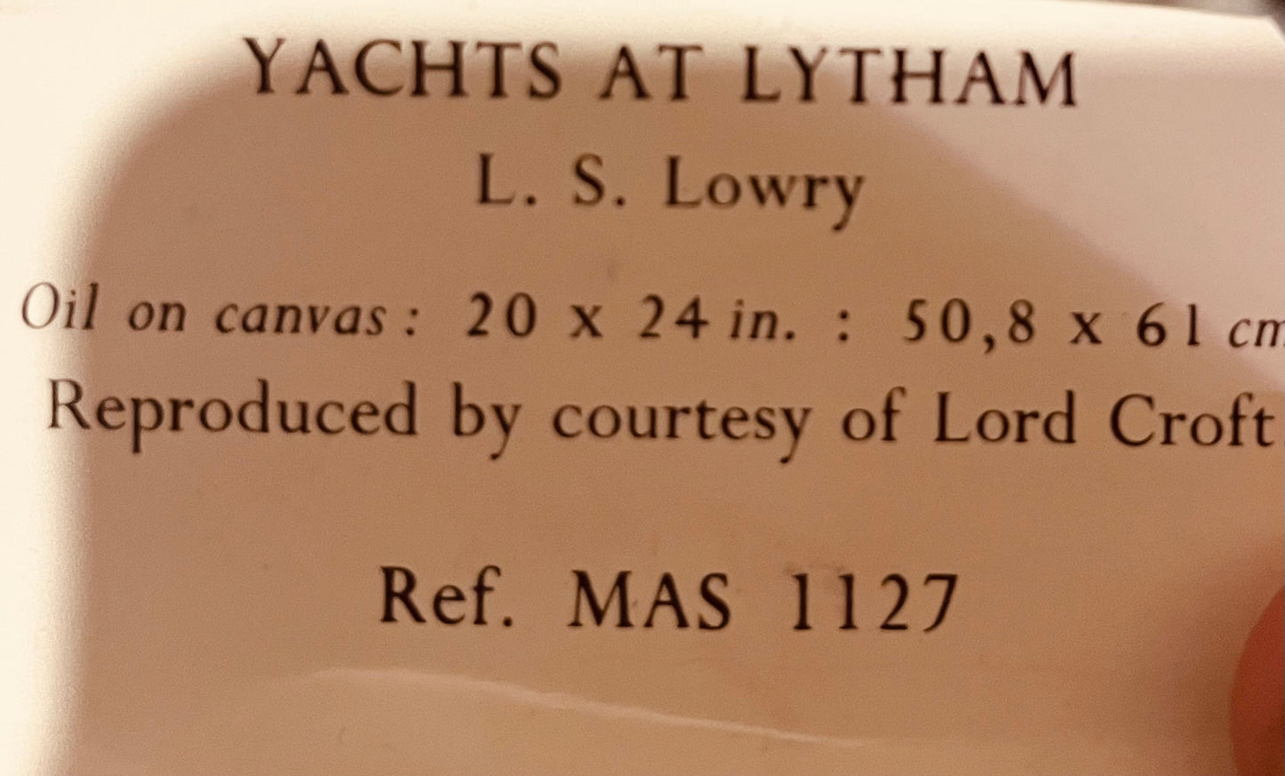 L. S. Lowry “Yachts at Lytham” – Framed Vintage Maritime Print in Gilt Frame
