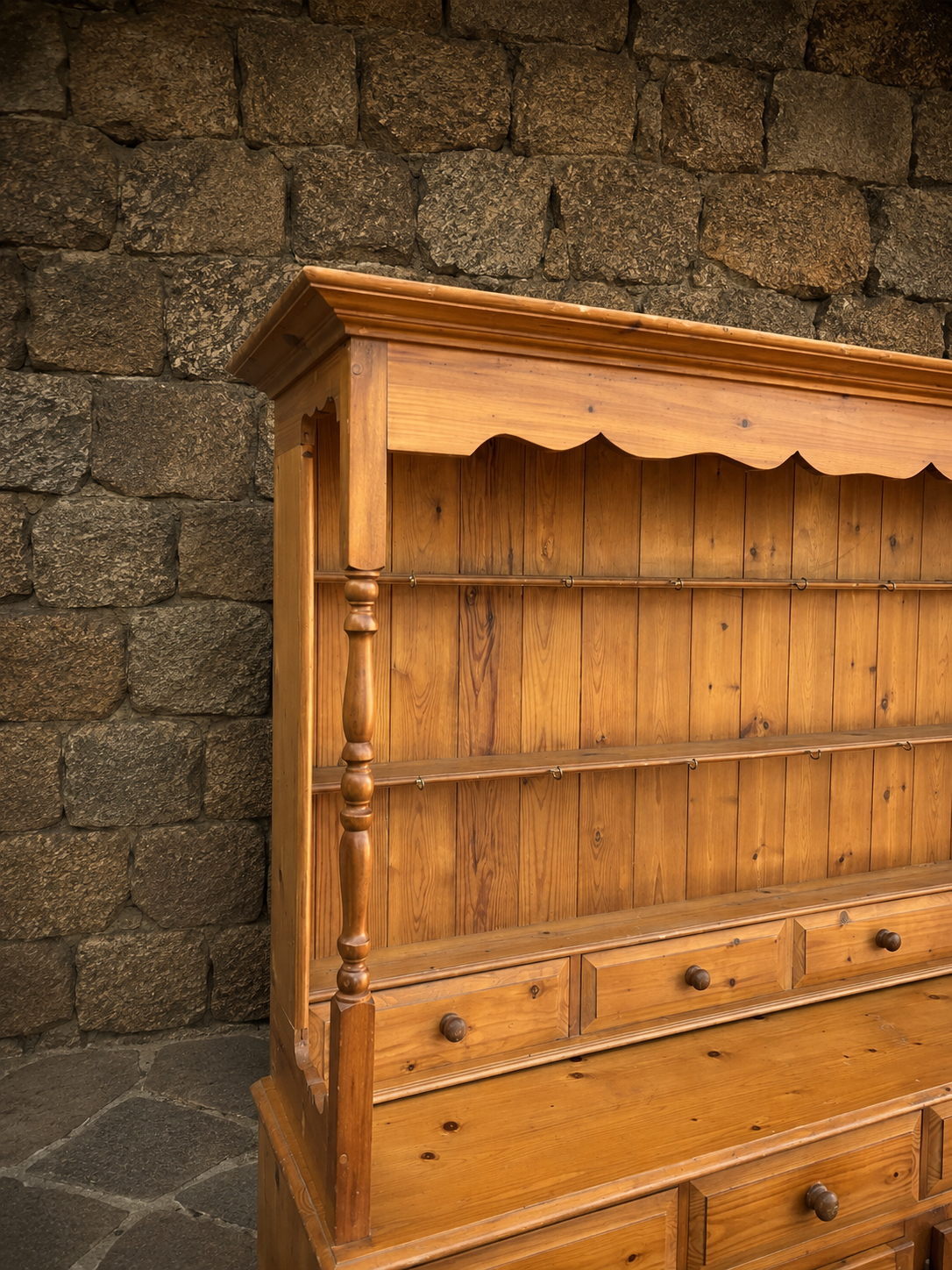 Large Rustic Pine Farmhouse Dresser c.1980–2000