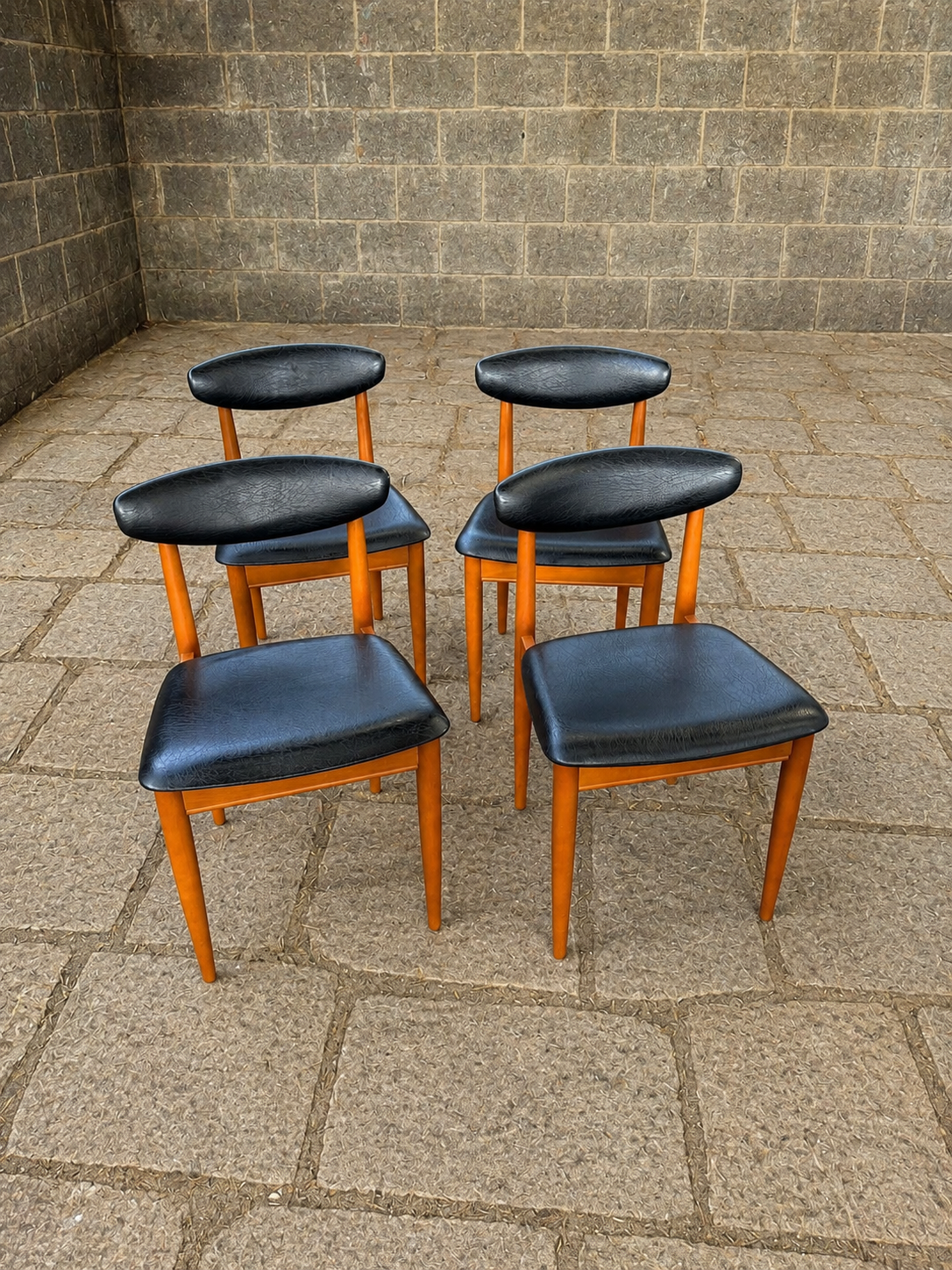 Set of 4 Mid Century Danish Style Dining Chairs