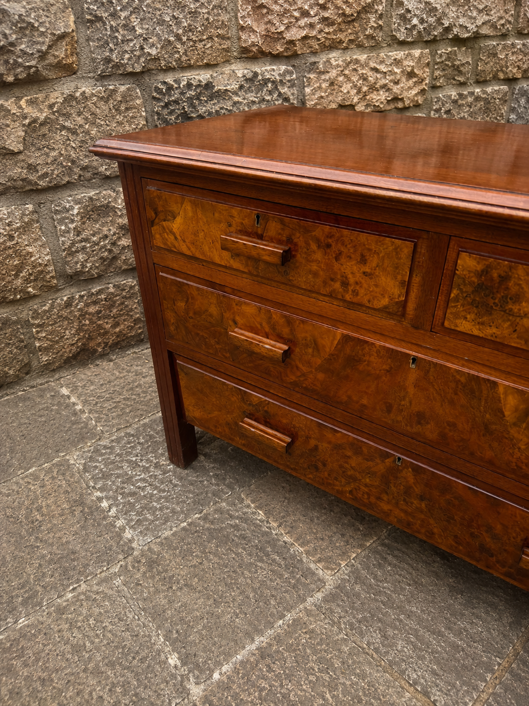 Art Deco Burr Walnut Chest of Drawers c1930