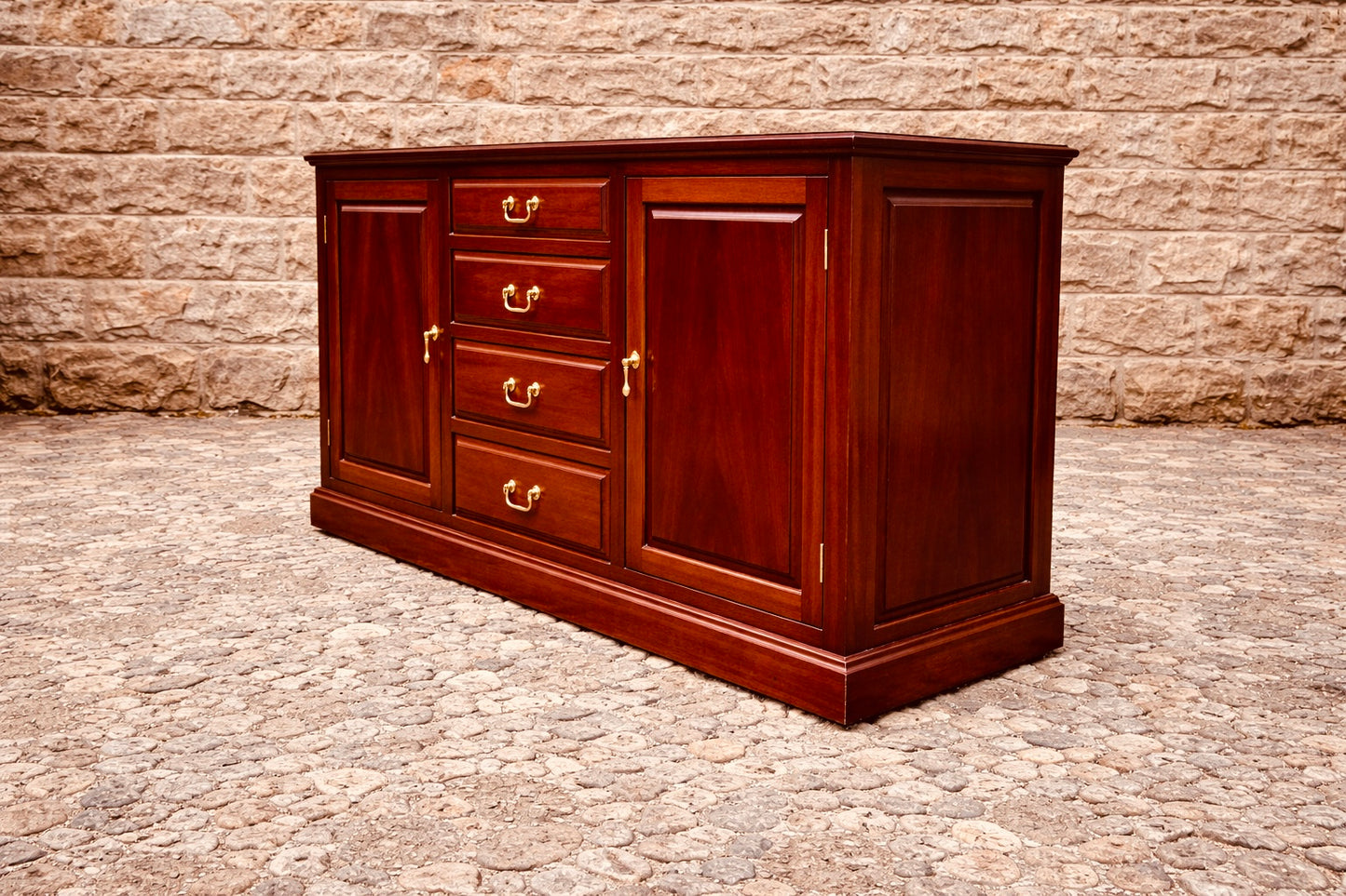 Georgian Style Mahogany Sideboard – Classic Storage Cabinet with Drawers & Cupboards
