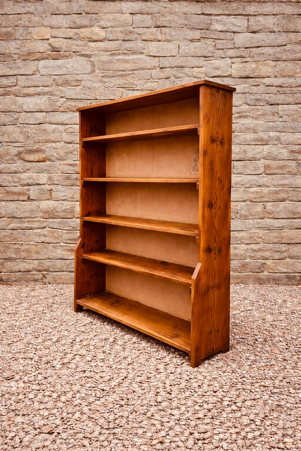 Rustic Pine Bookcase – Open Shelving Unit / Farmhouse Storage