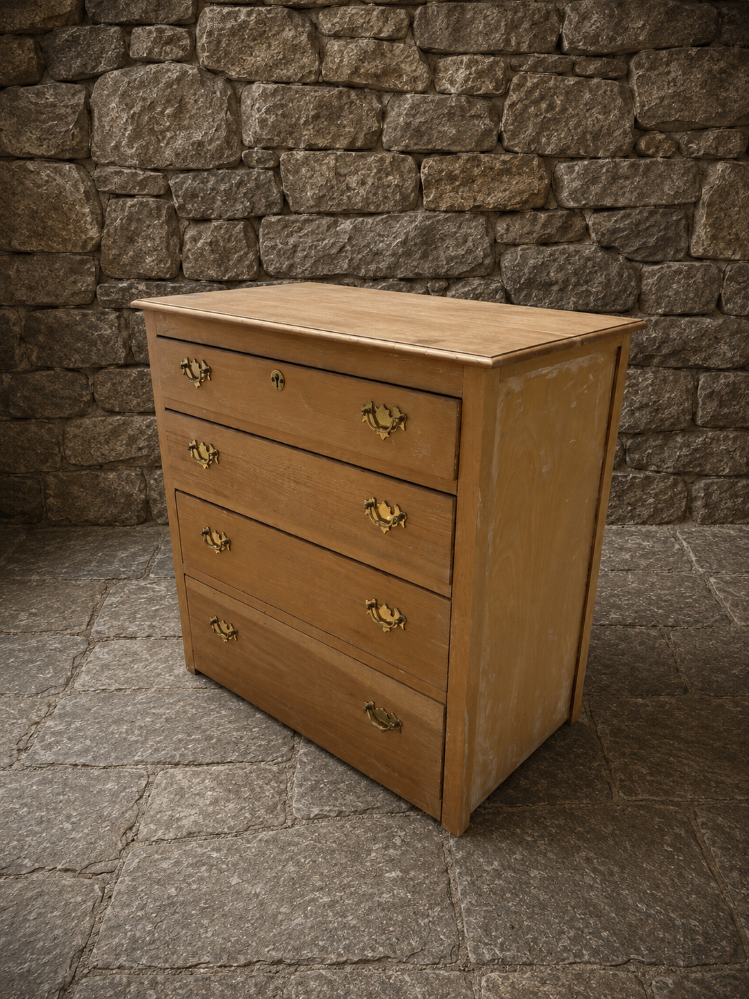 Vintage Georgian Style Oak Chest of Drawers
