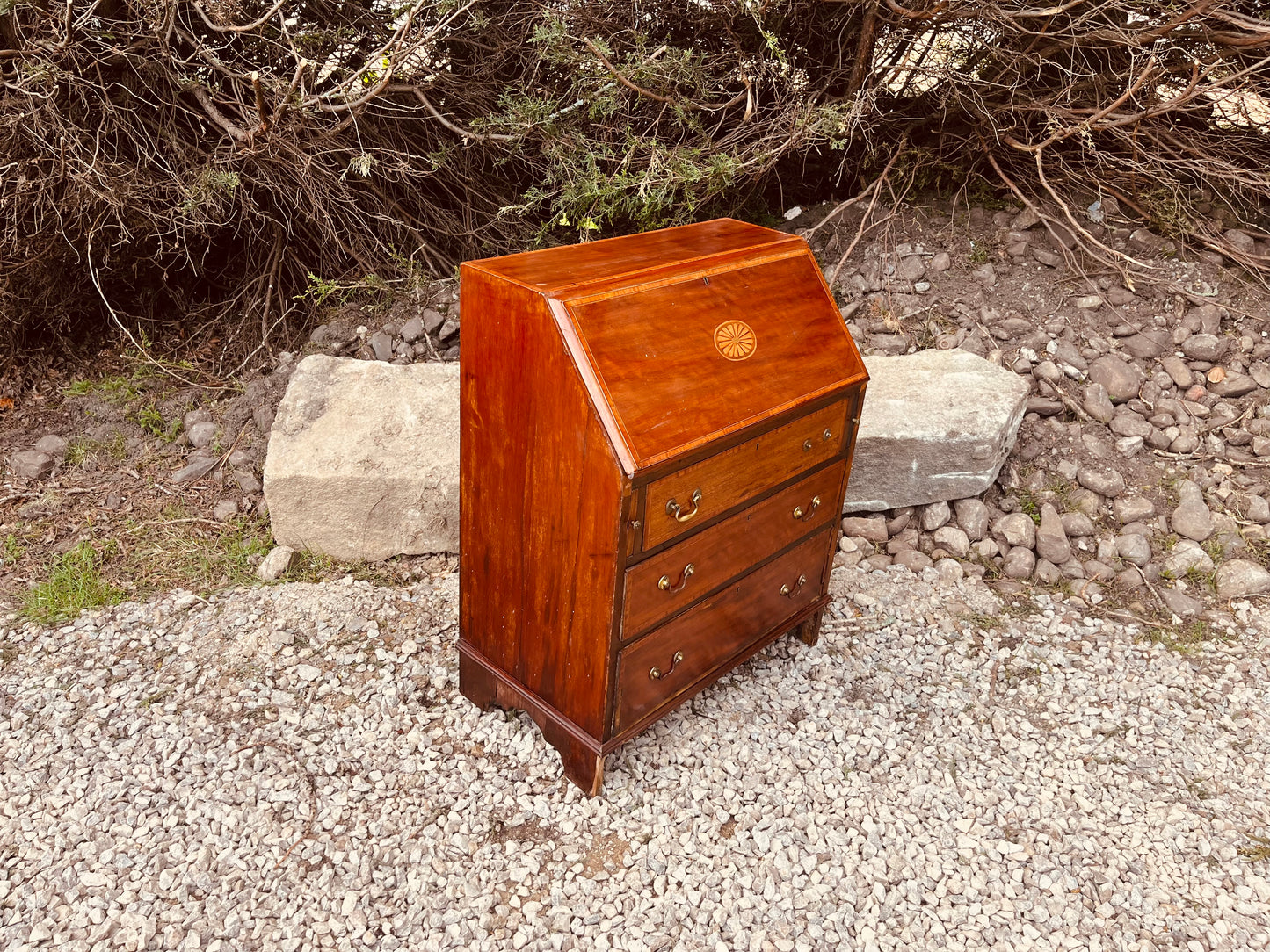 Vintage Mahogany Writing Bureau Desk with Fall Front