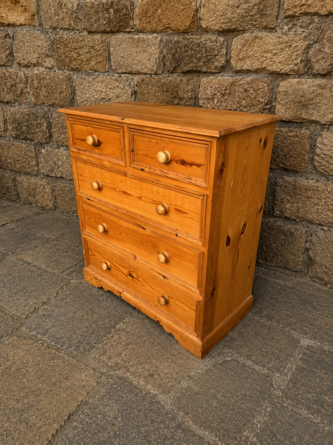 Vintage Rustic Pine Chest of Drawers