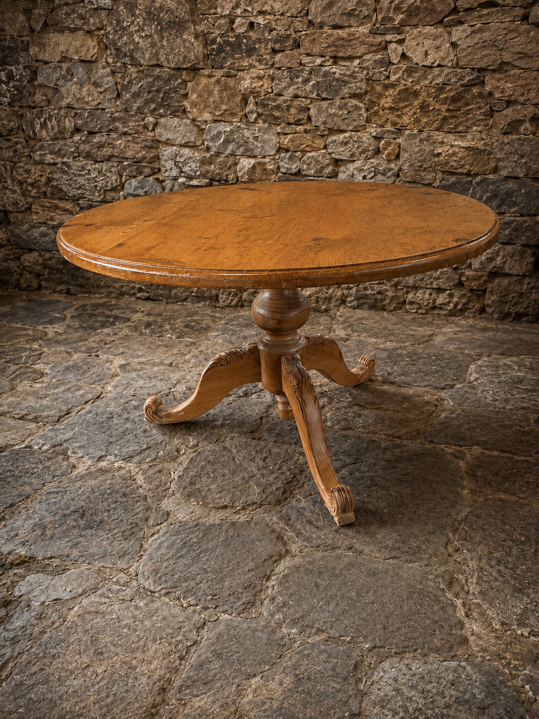 Victorian Tilt-Top Pedestal Dining Table | Antique Round Farmhouse Table c.1880–1910
