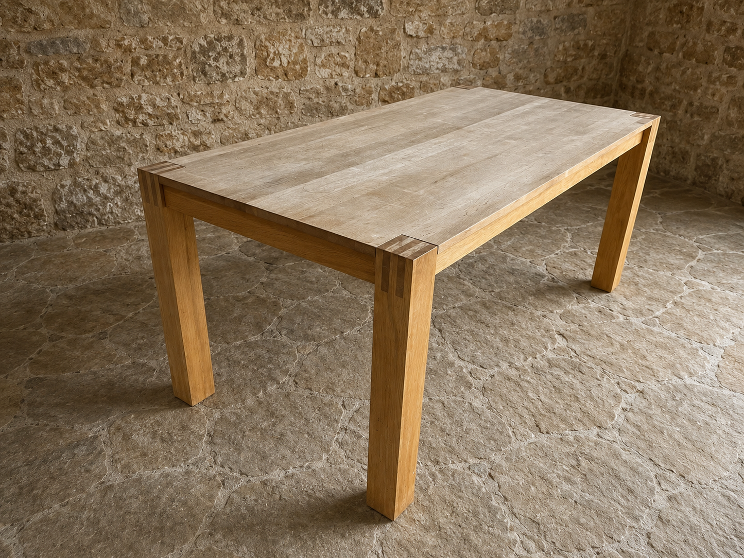 Large Solid Oak Contemporary Dining Table
