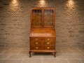 Antique George II Revival Walnut Bureau Bookcase | Glazed Display Cabinet & Writing Desk | Circa 1925–1935
