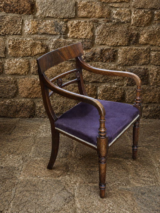 Antique Regency Revival Open Armchair c1910