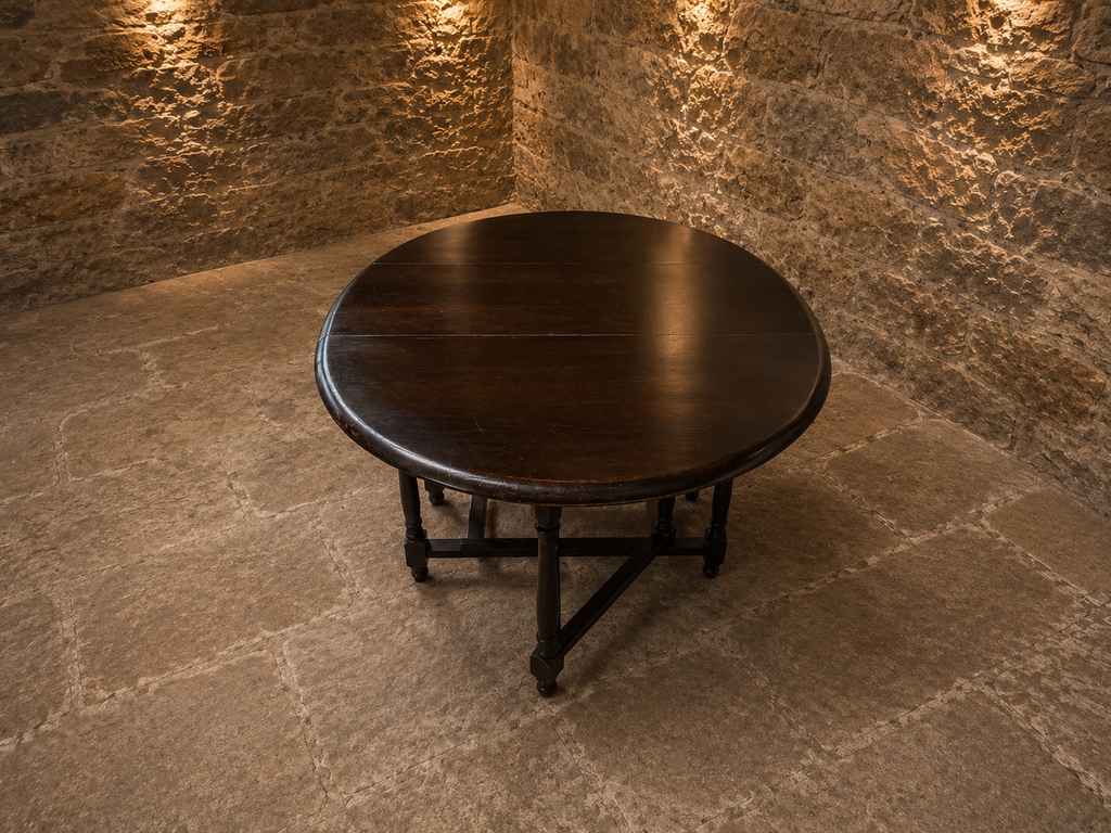 Vintage Mahogany Oval Drop Leaf Gateleg Dining Table | Georgian Style Folding Dining Table | c.1950–1975