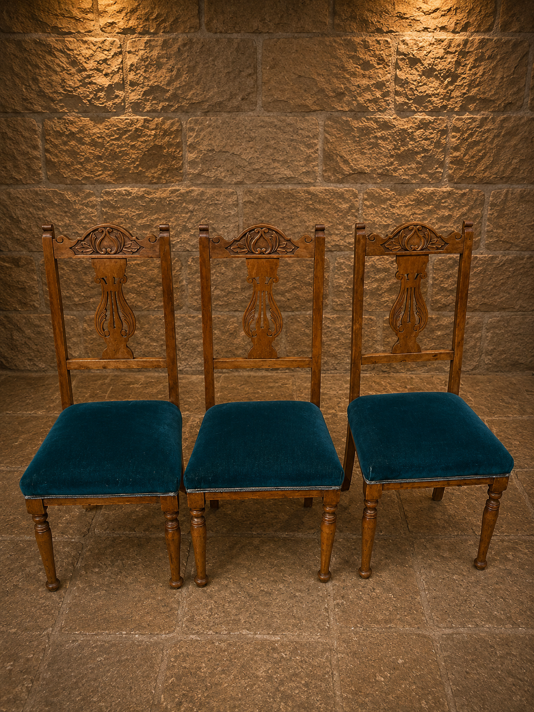 Set of Four Antique Edwardian Arts & Crafts Dining Chairs