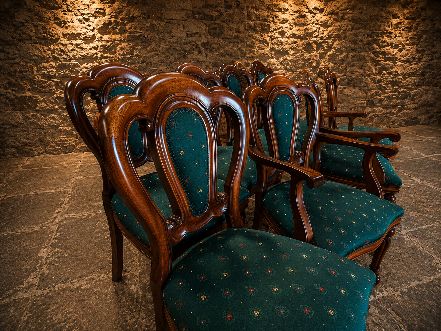 Victorian Set of 8 Solid Mahogany Balloon Back Dining Chairs | 6 Side Chairs & 2 Carvers | c.1860–1880