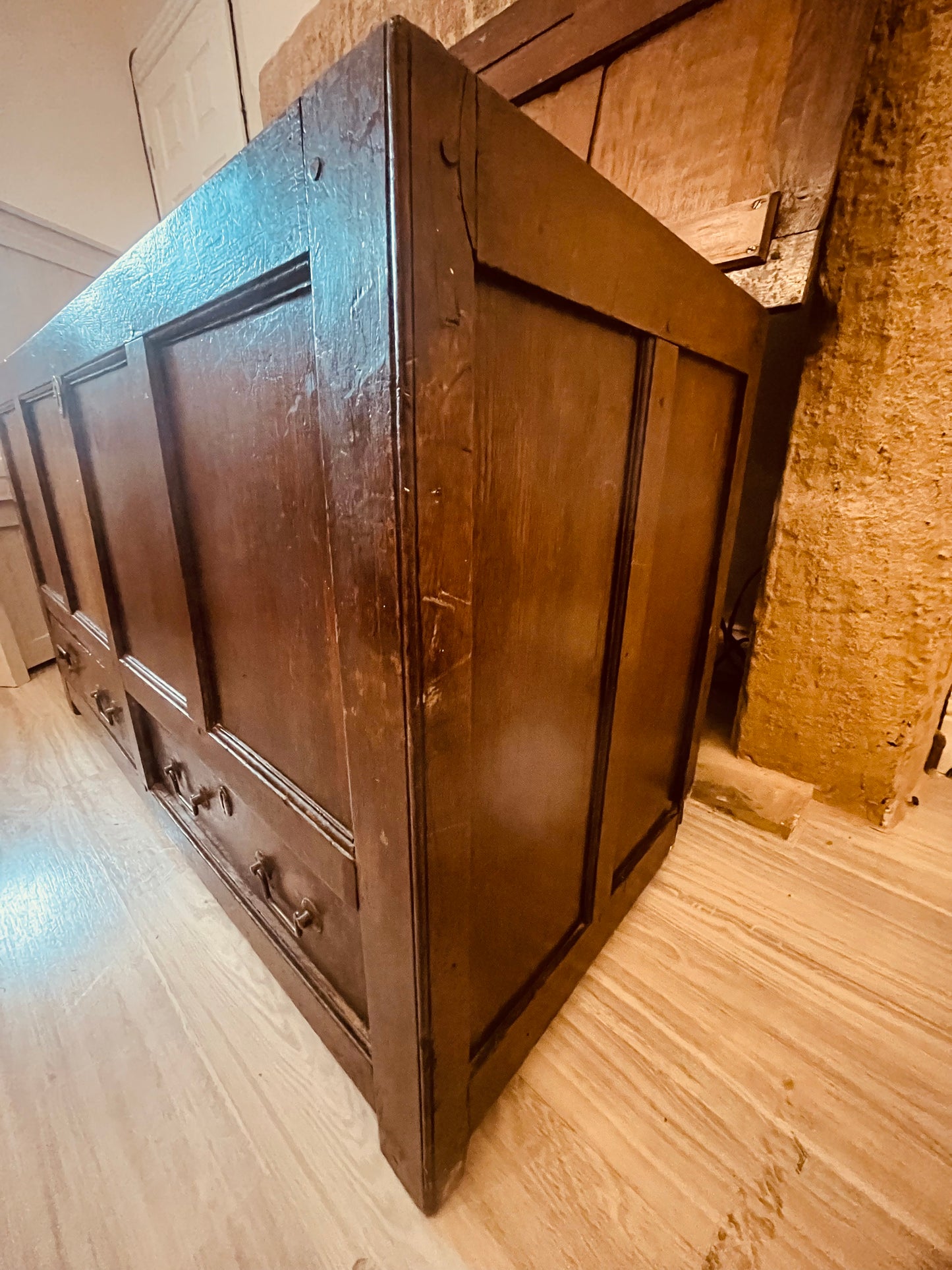 Antique Oak Mule Chest with Drawers – Georgian Coffer & Blanket Box (c.1780–1830)