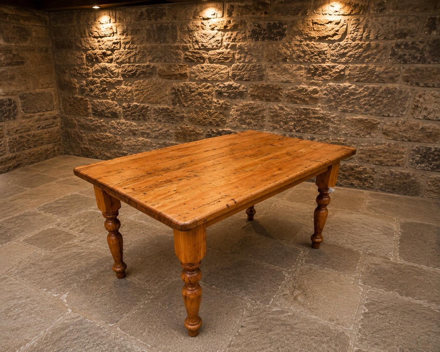 Antique Victorian Pine Farmhouse Dining Table c.1880 – Rustic Country Kitchen Table
