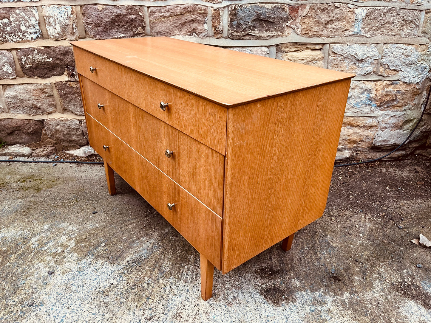 Mid-Century Teak Chest of Drawers – 4-Drawer Vintage Unit