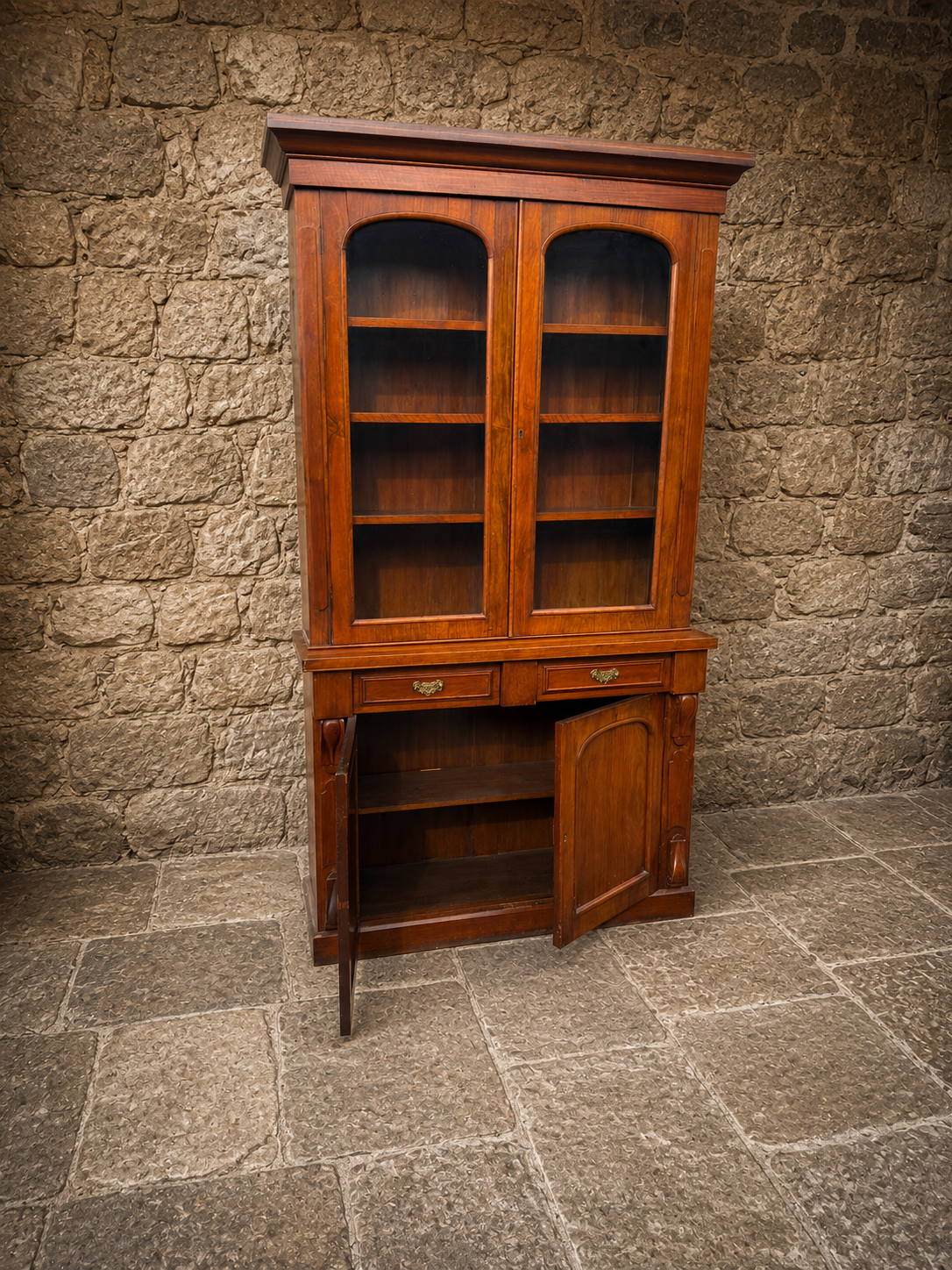 Large Antique Victorian Mahogany Library Bookcase Cabinet | Circa 1880–1900