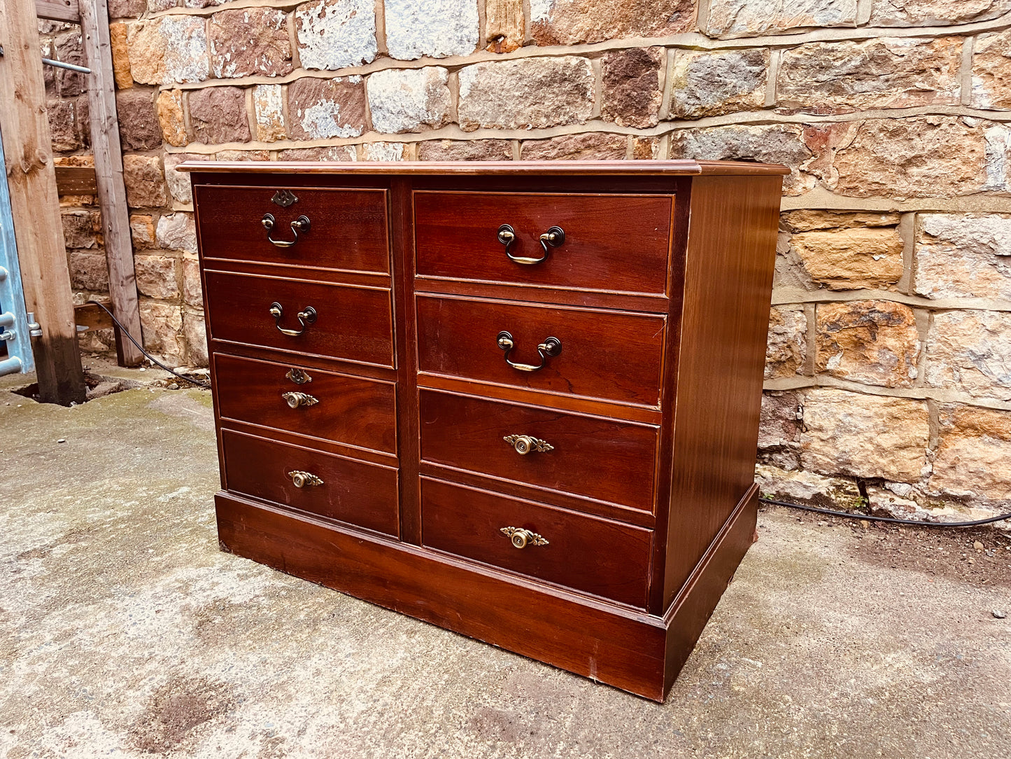 Vintage Mahogany Chest of Drawers with Leather Writing Top