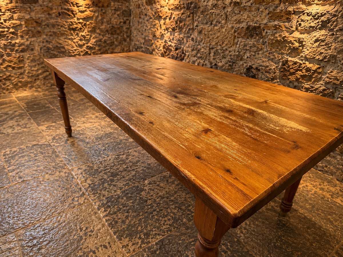 Antique Victorian Pine Farmhouse Dining Table – c.1880