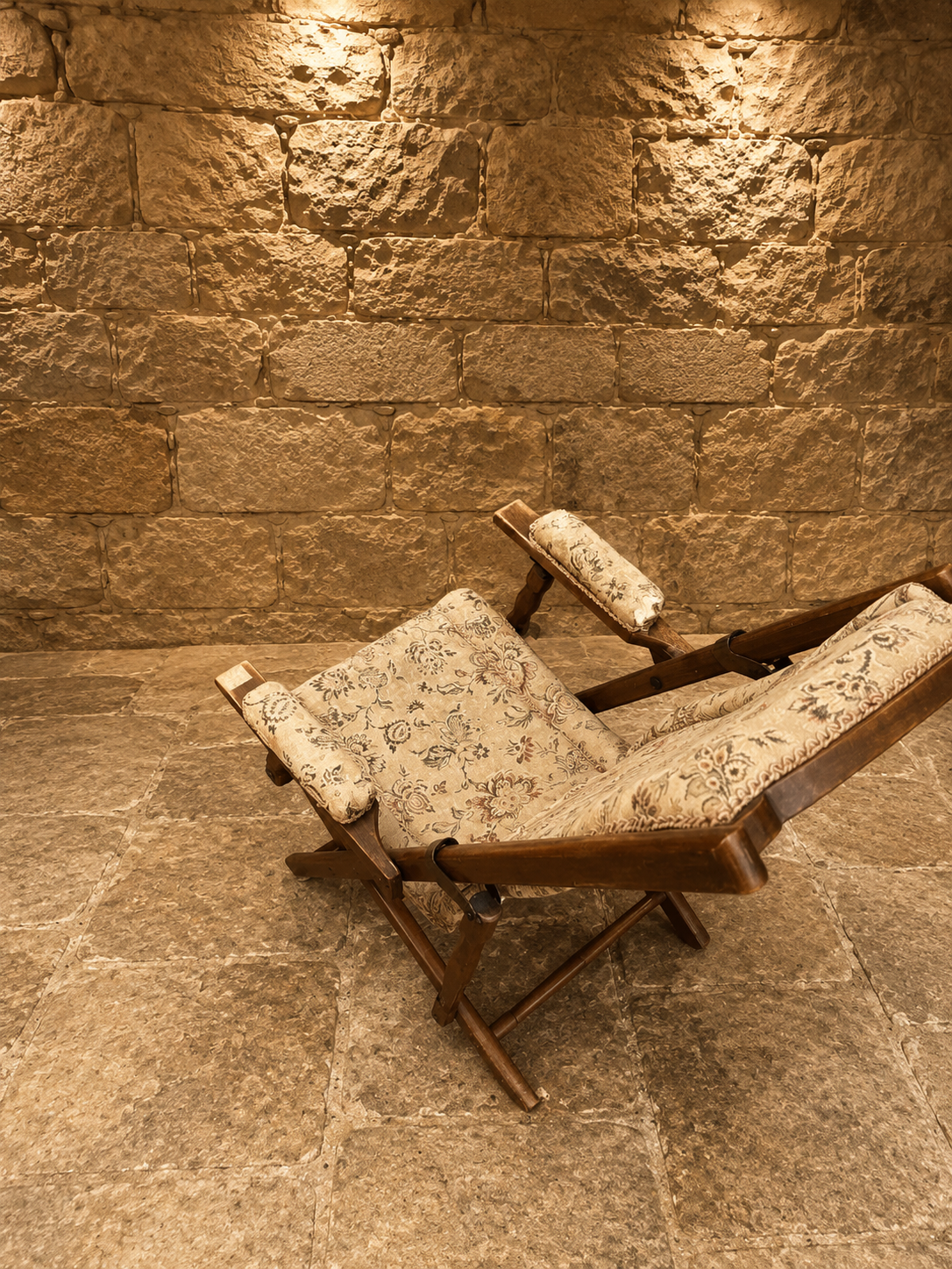 Vintage Mid Century Folding Reclining Safari Lounge Chair | Danish Style Teak Campaign Armchair | 1960s Recliner