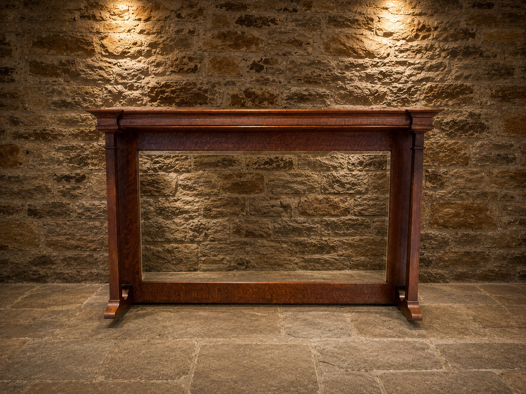 Antique Oak Overmantel Mirror – Late Victorian / Edwardian, Circa 1900