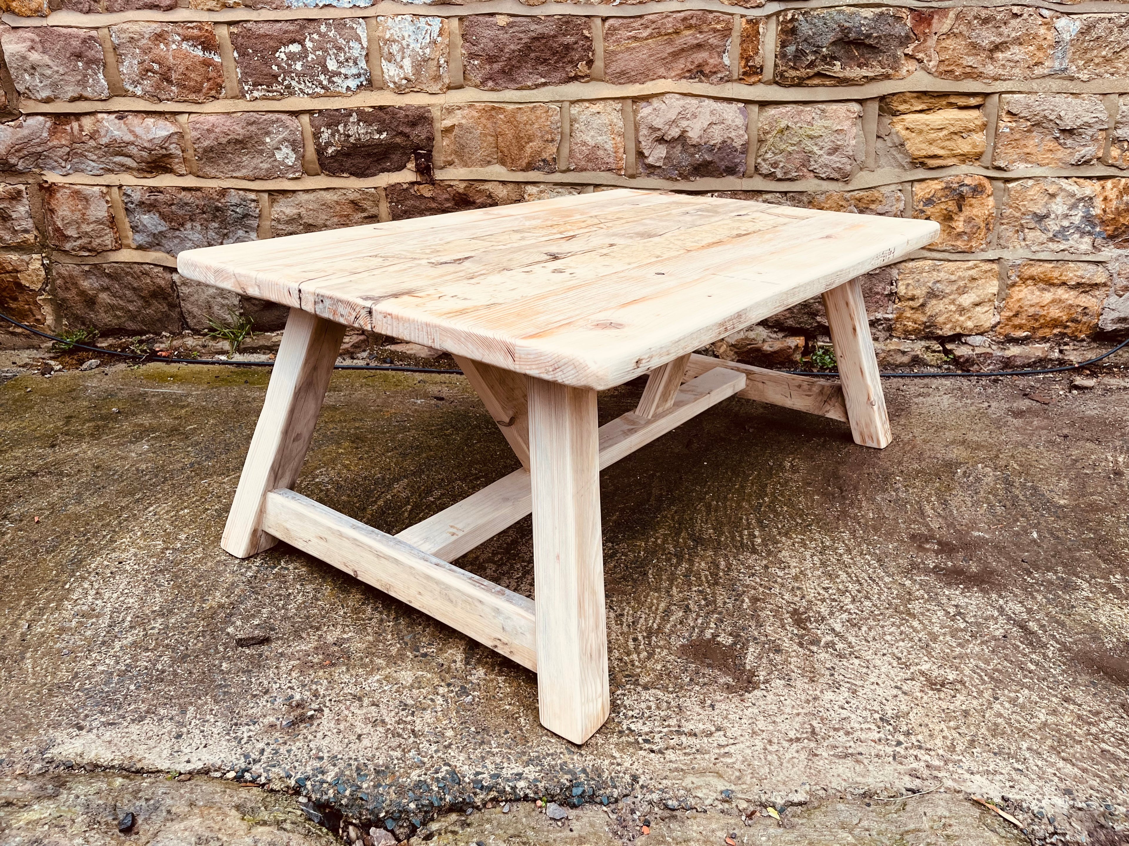 Handmade Reclaimed Wood Coffee Table – Rustic Farmhouse Style