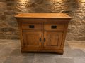 Solid Oak Arts & Crafts Style Sideboard – Two Drawer & Double Cupboard Storage