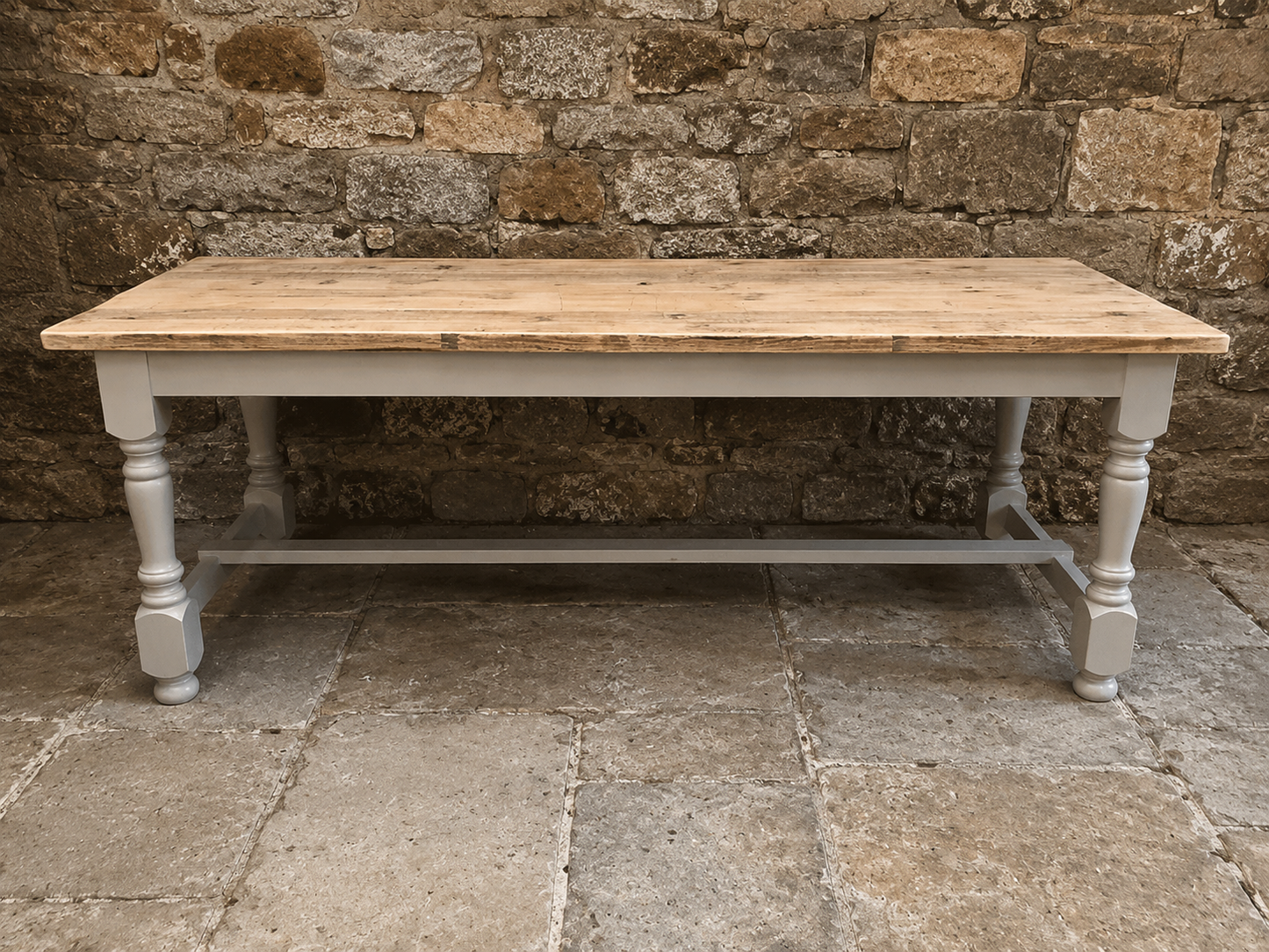 Handmade Bespoke Farmhouse Dining Table | Reclaimed Pine Top | Custom Sizes 4ft–13ft