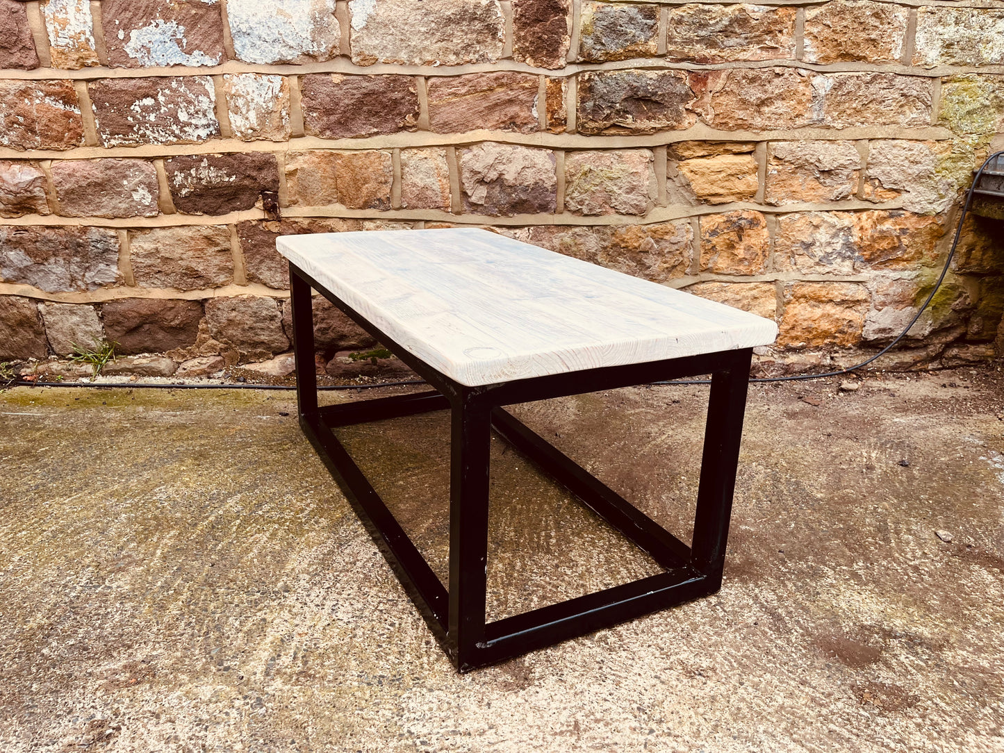 Industrial Wood & Metal Coffee Table – Handmade Modern Rustic Furniture