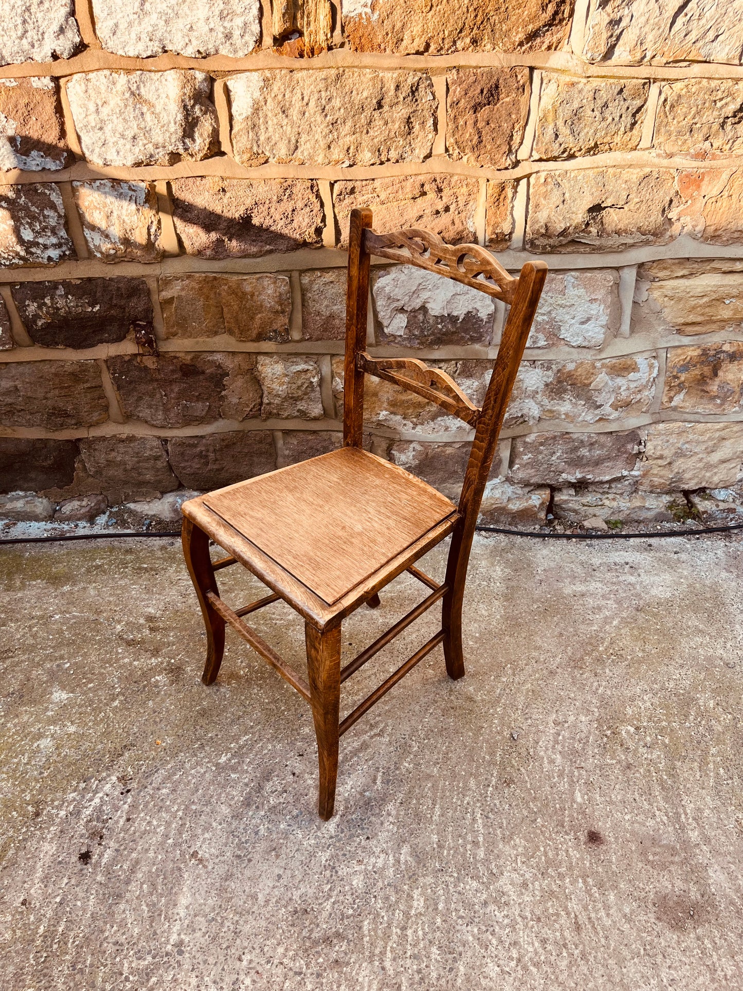 Antique Oak Accent Chair – Victorian / Edwardian Carved Chair Circa 1900