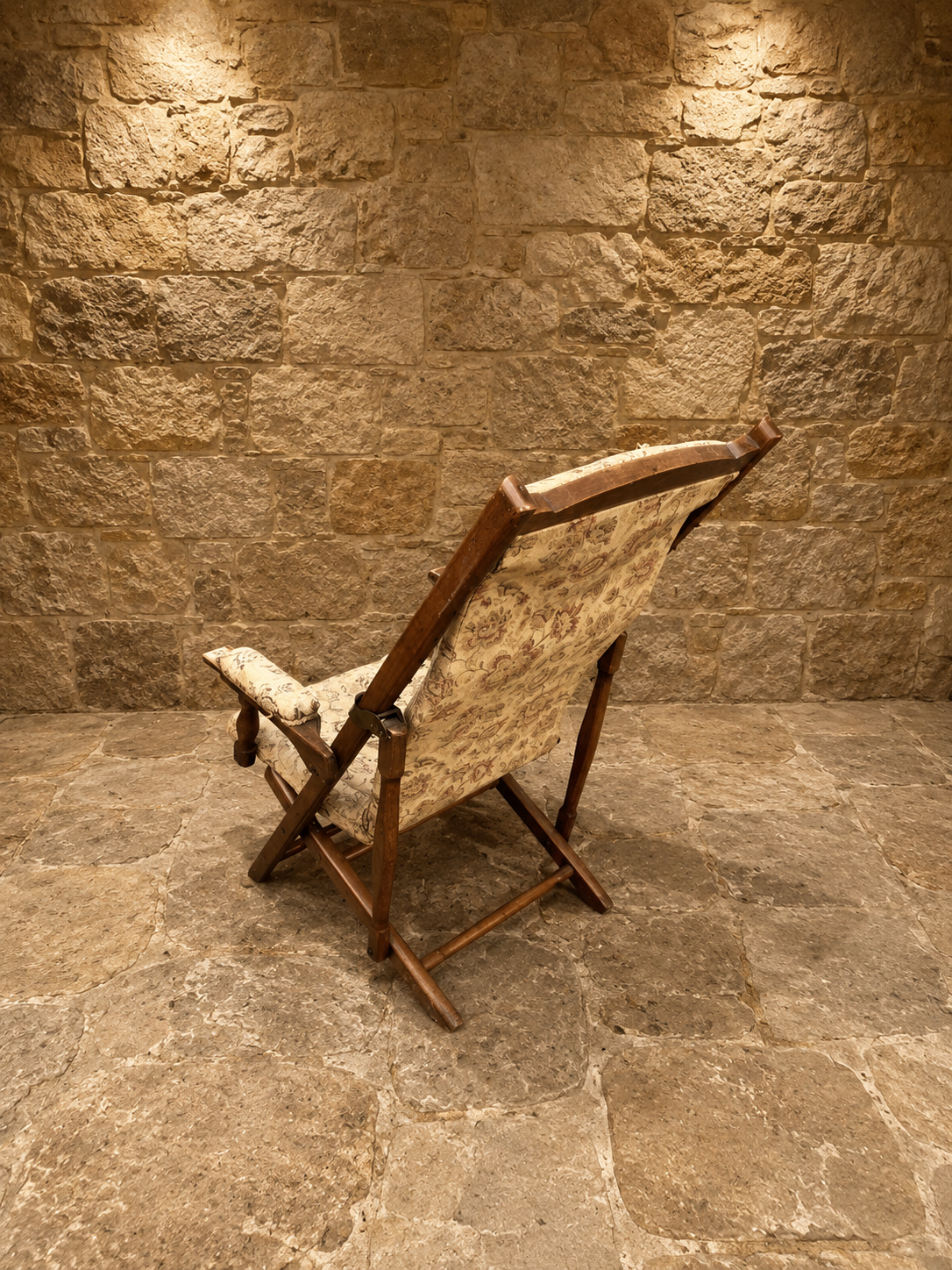Vintage Mid Century Folding Reclining Safari Lounge Chair | Danish Style Teak Campaign Armchair | 1960s Recliner