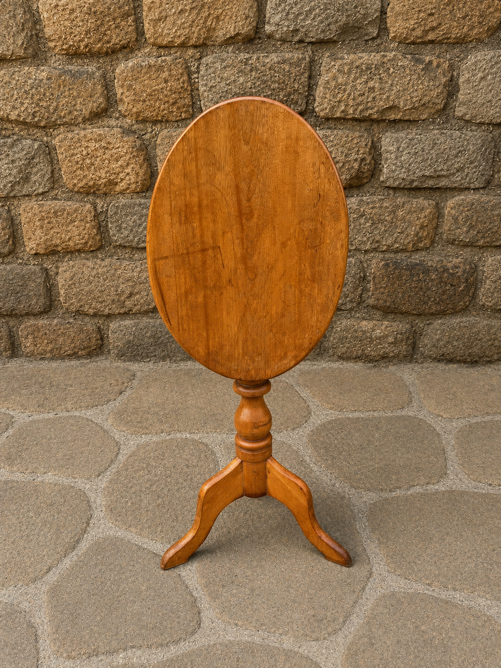 Vintage Oval Tilt Top Occasional Table